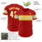 Custom Red White-Gold Authentic Baseball Jersey