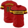 Custom Red Black-Gold Authentic Baseball Jersey