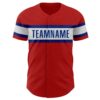 Custom Red Black-Royal Authentic Baseball Jersey