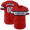 Custom Red Black-Navy Authentic Baseball Jersey