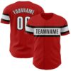 Custom Red White-Black Authentic Baseball Jersey