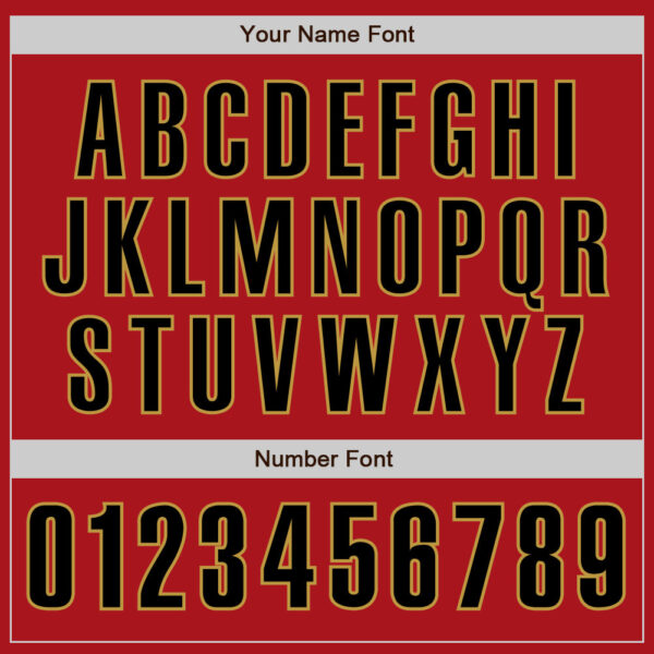 Custom Red Black-Old Gold Authentic Baseball Jersey