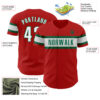 Custom Red White-Kelly Green Authentic Baseball Jersey