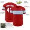 Custom Red White-Light Blue Authentic Baseball Jersey