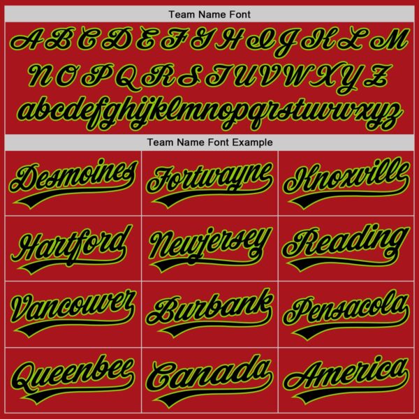 Custom Red Gray Pinstripe Black-Neon Green Authentic Baseball Jersey