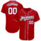 Custom Red White-Navy Authentic Baseball Jersey