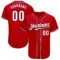 Custom Red White-Black Authentic Baseball Jersey
