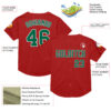 Custom Red Kelly Green-White Mesh Authentic Throwback Baseball Jersey