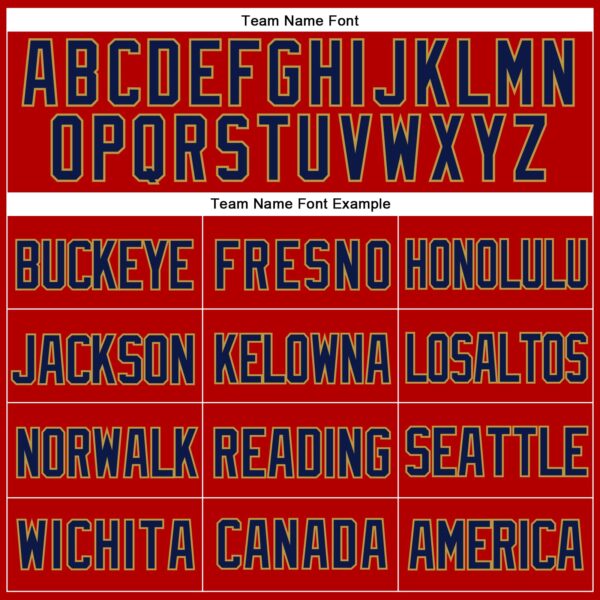 Custom Red Navy-Old Gold Mesh Authentic Throwback Baseball Jersey