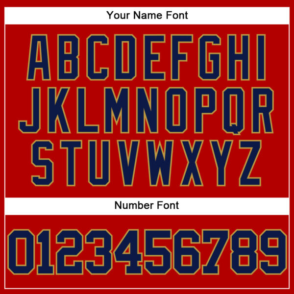 Custom Red Navy-Old Gold Mesh Authentic Throwback Baseball Jersey