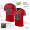 Red0778-1 Custom Red Black-White Mesh Authentic Throwback Football Jersey