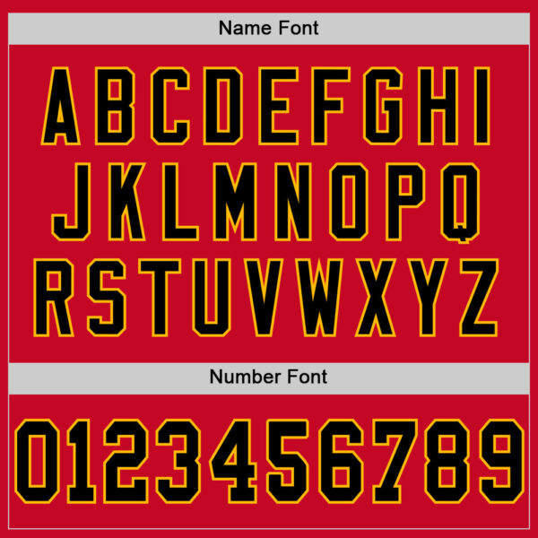 Custom Red Black-Gold Mesh Authentic Throwback Football Jersey