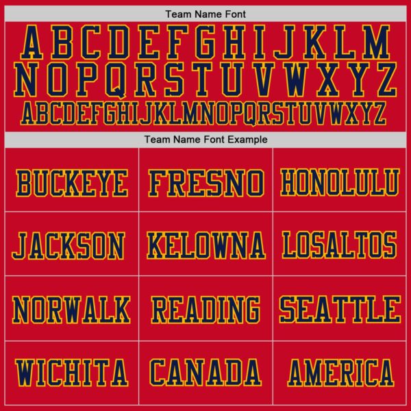 Custom Red Navy-Gold Mesh Authentic Throwback Football Jersey