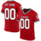 Red0785 Custom Red White-Black Mesh Authentic Throwback Football Jersey