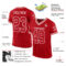 Red0786-1 Custom Red White Mesh Authentic Throwback Football Jersey