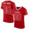 Red0786 Custom Red White Mesh Authentic Throwback Football Jersey