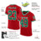 Red0788-1 Custom Red Kelly Green-White Mesh Authentic Throwback Football Jersey