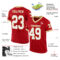 Custom Red White-Old Gold Mesh Authentic Throwback Football Jersey