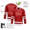 Custom Red White Hockey Lace Neck Jersey