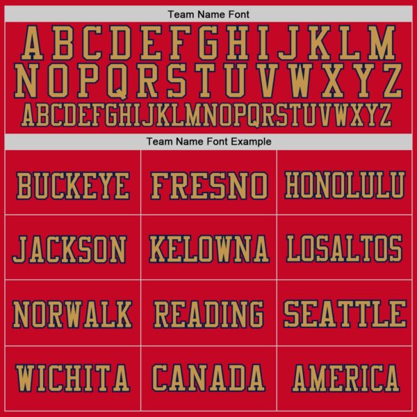 Custom Red Navy-Old Gold Mesh Authentic Throwback Football Jersey