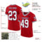 Custom Red White-Navy Mesh Authentic Throwback Football Jersey