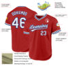 Custom Red White-Royal Authentic Throwback Baseball Jersey