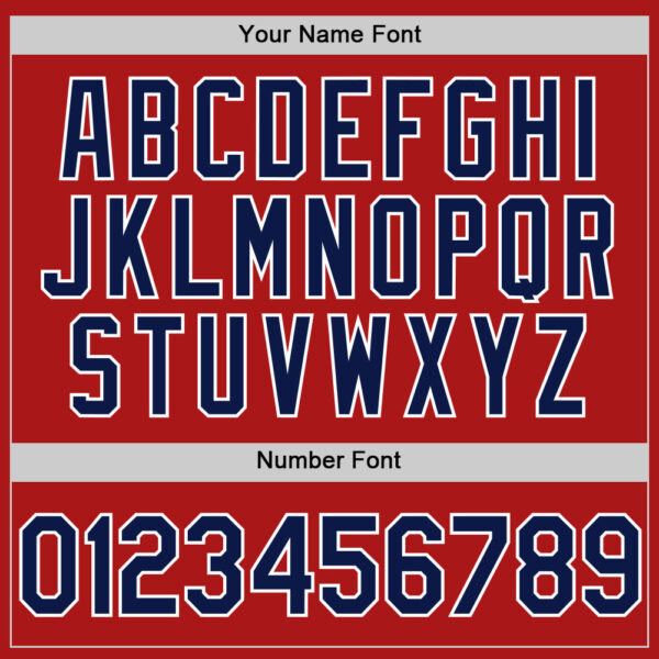 Custom Red Navy-White Authentic Throwback Baseball Jersey