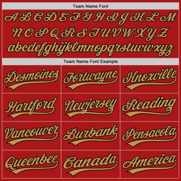 Custom Red Old Gold-Black Authentic Throwback Baseball Jersey