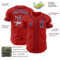 Custom Red Navy-White Authentic Baseball Jersey