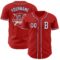 Custom Red White-Navy Authentic Baseball Jersey