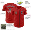 Custom Red Black-White Authentic Baseball Jersey