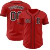 Custom Red Black-White Authentic Baseball Jersey