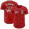Custom Red White-Black Authentic Baseball Jersey