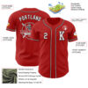 Custom Red White-Black Authentic Baseball Jersey