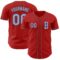 Custom Red Light Blue-Steel Gray Authentic Baseball Jersey