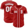Custom Red White-Gray Authentic Baseball Jersey