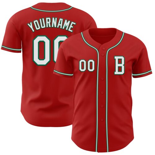 Red0859_5fc3e4ff-3ef8-4b1d-ad32-ad86195d0091 Custom Red White-Kelly Green Authentic Baseball Jersey