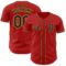 Custom Red Navy-Yellow Authentic Baseball Jersey
