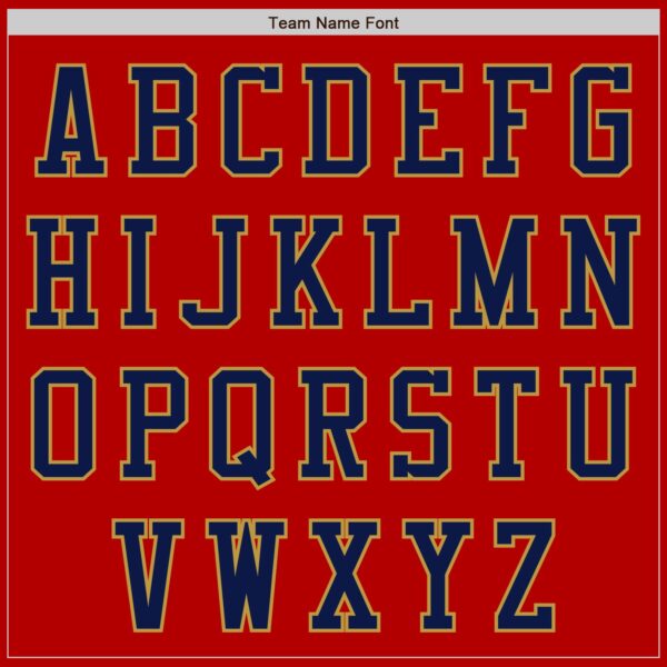 Custom Red Navy-Old Gold Authentic Baseball Jersey