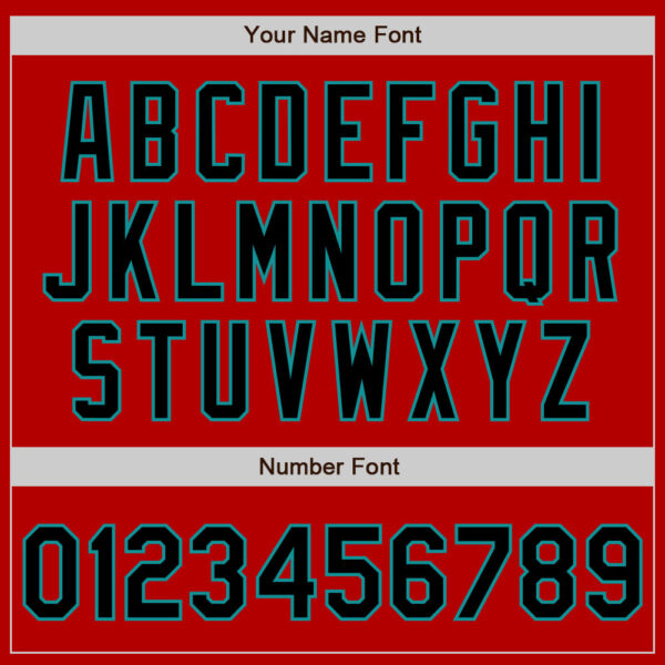 Custom Red Black-Teal Authentic Baseball Jersey