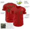 Custom Red Black-Old Gold Authentic Baseball Jersey