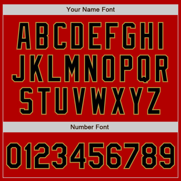 Custom Red Black-Old Gold Authentic Baseball Jersey