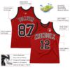 Custom Red Black-White Authentic Throwback Basketball Jersey