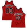Custom Red Black-White Authentic Throwback Basketball Jersey