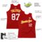 Custom Red White-Gold Authentic Throwback Basketball Jersey