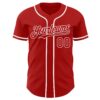 Custom Red White Authentic Baseball Jersey
