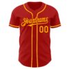 Custom Red Gold Authentic Baseball Jersey