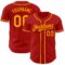 Custom Red Gold Authentic Baseball Jersey