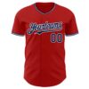Custom Red Navy-White Authentic Baseball Jersey