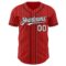 Custom Red White Pinstripe Black Authentic Baseball Jersey